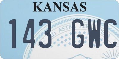 KS license plate 143GWC