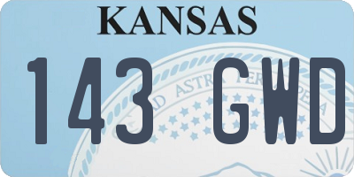 KS license plate 143GWD