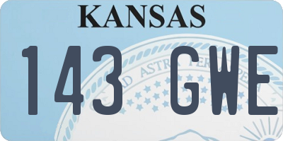 KS license plate 143GWE
