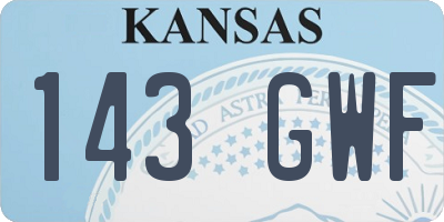 KS license plate 143GWF