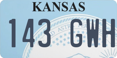 KS license plate 143GWH