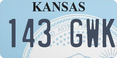 KS license plate 143GWK