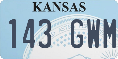 KS license plate 143GWM