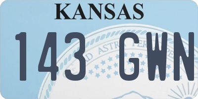 KS license plate 143GWN