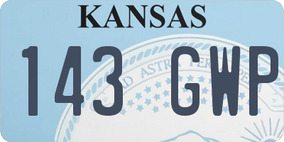 KS license plate 143GWP