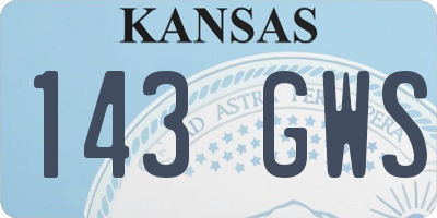 KS license plate 143GWS