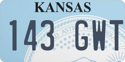 KS license plate 143GWT