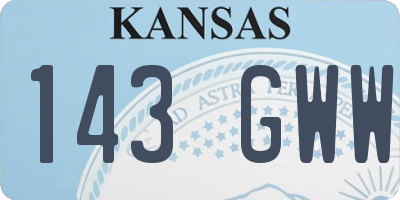 KS license plate 143GWW