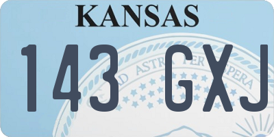 KS license plate 143GXJ