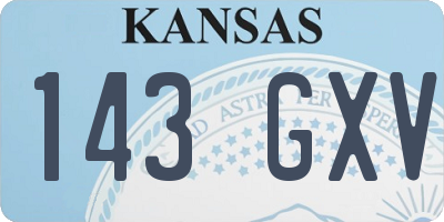 KS license plate 143GXV