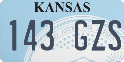 KS license plate 143GZS