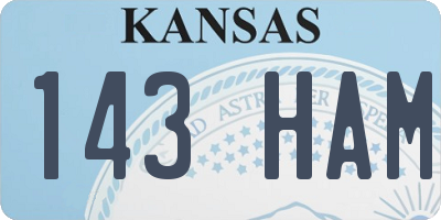 KS license plate 143HAM