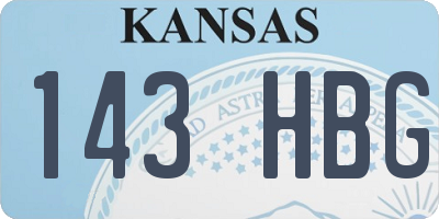 KS license plate 143HBG