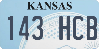 KS license plate 143HCB