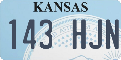 KS license plate 143HJN