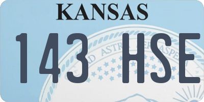 KS license plate 143HSE