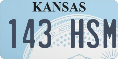 KS license plate 143HSM
