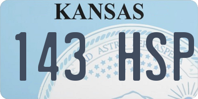 KS license plate 143HSP