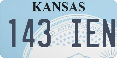 KS license plate 143IEN