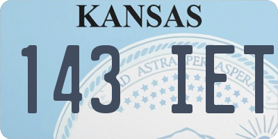 KS license plate 143IET