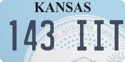 KS license plate 143IIT