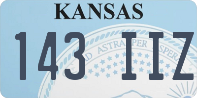 KS license plate 143IIZ
