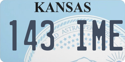 KS license plate 143IME