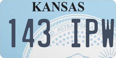 KS license plate 143IPW