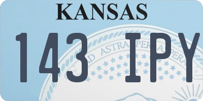 KS license plate 143IPY