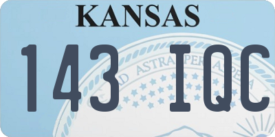 KS license plate 143IQC