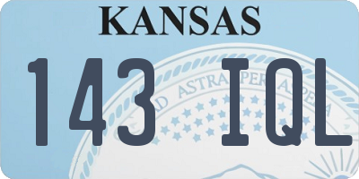 KS license plate 143IQL