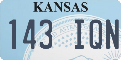 KS license plate 143IQN