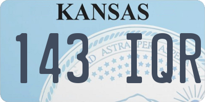 KS license plate 143IQR
