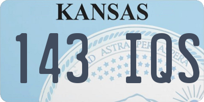 KS license plate 143IQS
