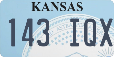 KS license plate 143IQX