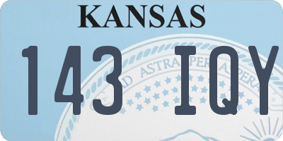 KS license plate 143IQY
