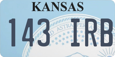 KS license plate 143IRB