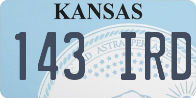 KS license plate 143IRD
