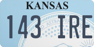 KS license plate 143IRE