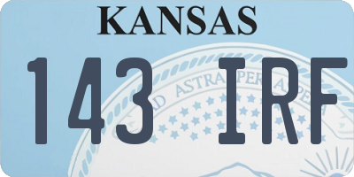 KS license plate 143IRF
