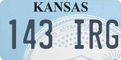 KS license plate 143IRG