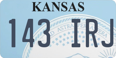 KS license plate 143IRJ