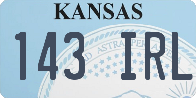 KS license plate 143IRL