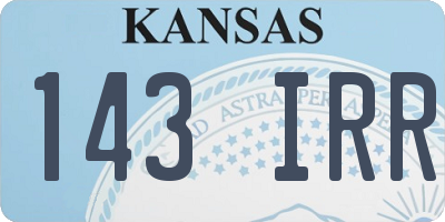 KS license plate 143IRR