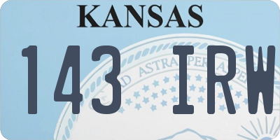 KS license plate 143IRW