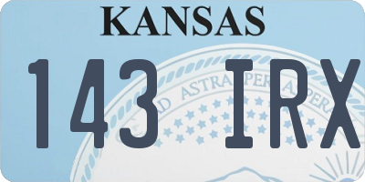 KS license plate 143IRX