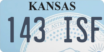 KS license plate 143ISF
