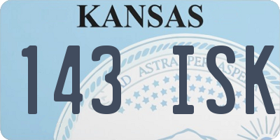 KS license plate 143ISK
