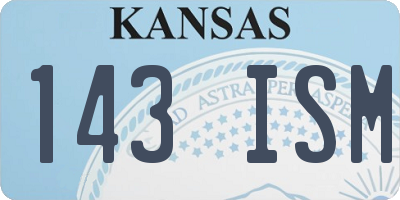 KS license plate 143ISM