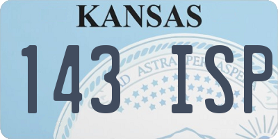 KS license plate 143ISP